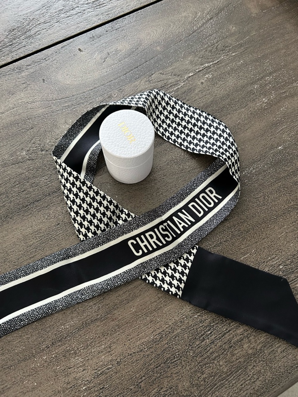 Dior Black & White Christian Dior Twilly Scarf
